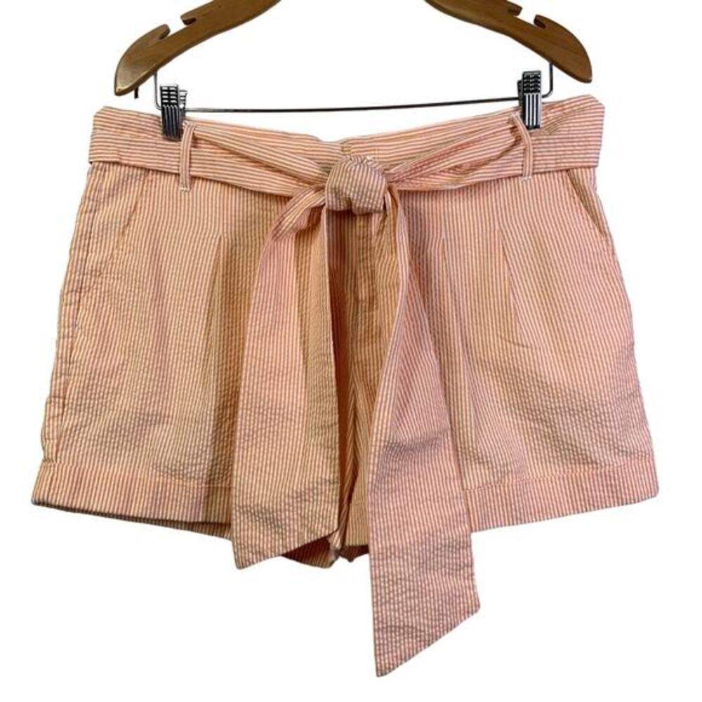 LAUREN JAMES CO. Bow Shorts Seersucker Stripped Lined W/Pockets